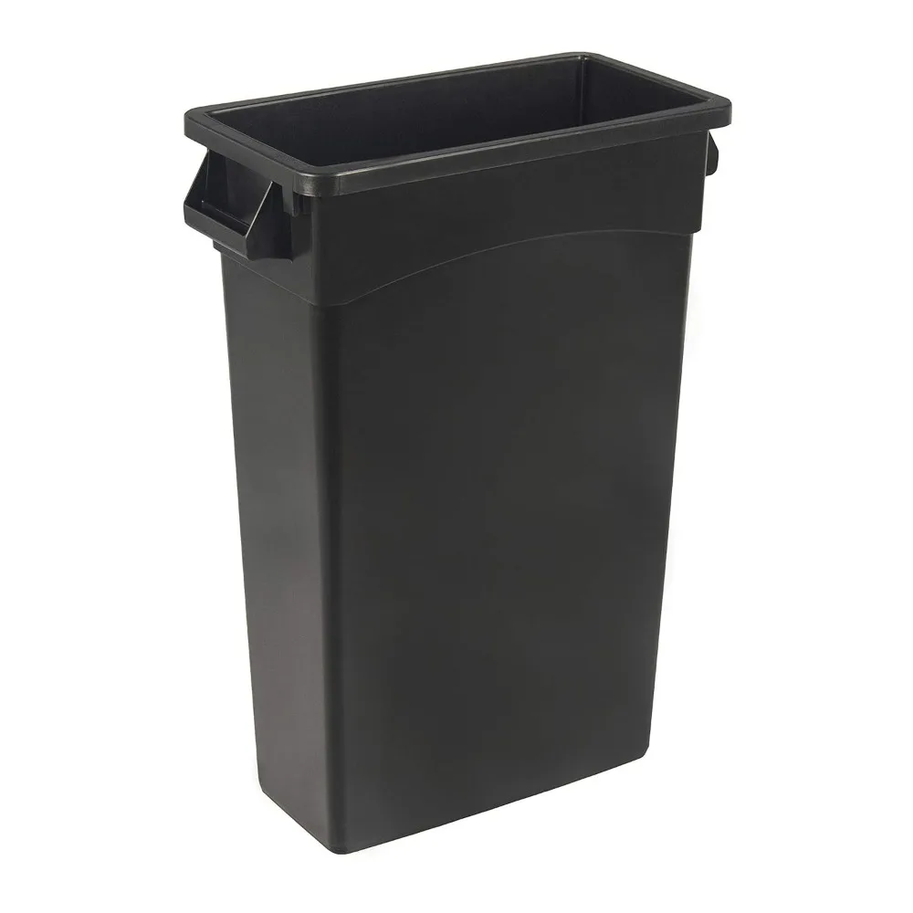 

Rectangular Commercial Slim Trash Can, 23 gallons (Pack of 1), Black (Previously AmazonCommercial brand)