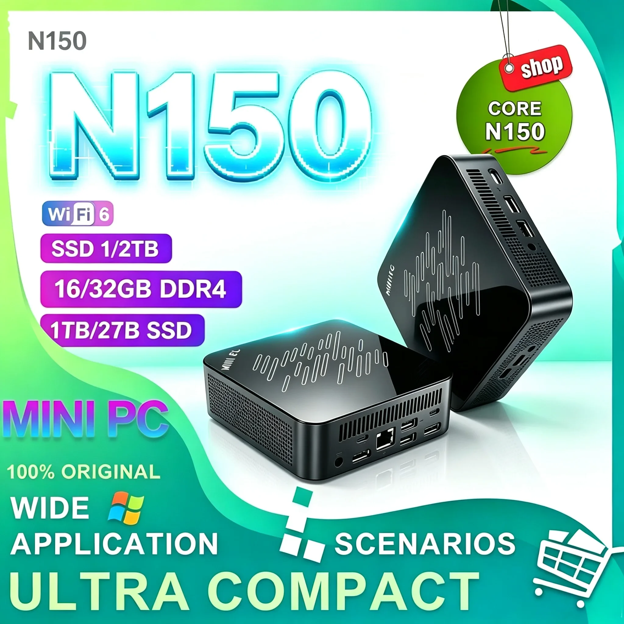 2026-new-intel-n150-silent-mini-pc-windows11-36ghz-16gb-ddr4-m2-1tb-ssd-triple-4k-wifi6-bt52-home-office-portable-desktop-pro