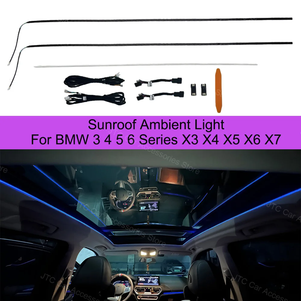

LED Panoramic Sunroof Ambient Light For BMW 3 4 5 7 series G20 G30 X3 X4 X5 X6 X7 G class Car Roof Skylight Interior Mouldings