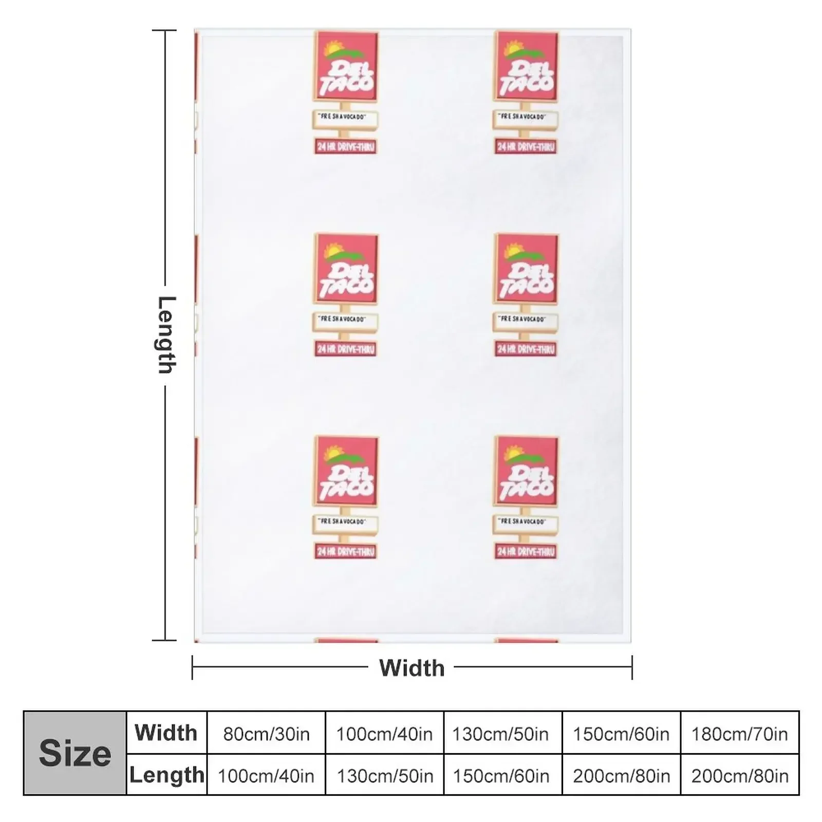 Del taco sign Throw Blanket Sofas Single Stuffeds blankets ands Plaid Blankets For Baby Blankets