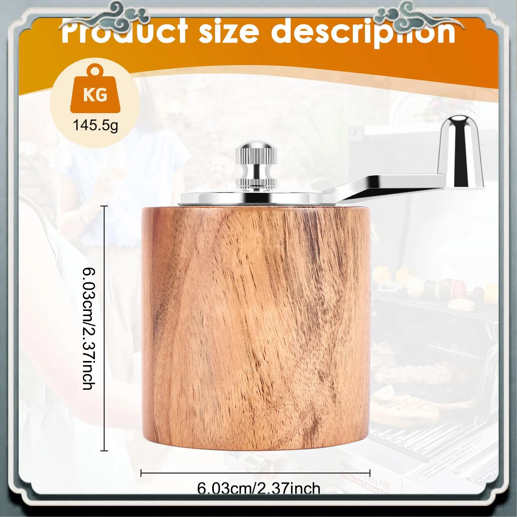 Pepper Mill, Hand Crank Wood Pepper Grinder With Classic Handle And Adjustable Rotor Top-Rated