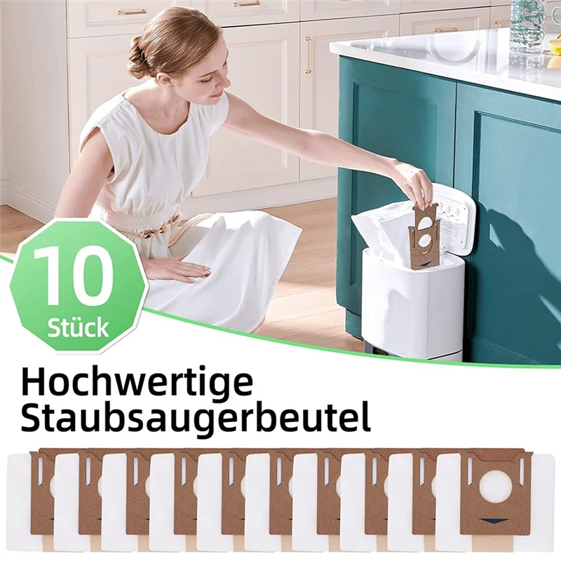 Packung mit 10 Staubsauger beuteln für ecovacs deebot n8, n8 pro, ozmo t8, t8 aivi, t8, t9 yeedi vac station staubsauger