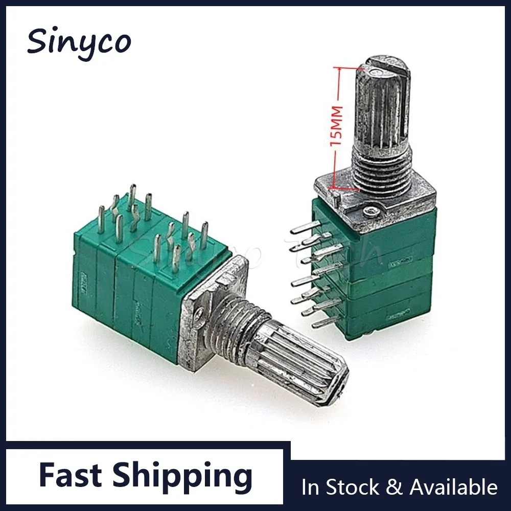 3PCS RK097 4 Link C50K C503 B10K B103 B20K B203 B50K B503 B100K B104 Audio Volume Sealed Potentiometer Flower Shaft 15mm