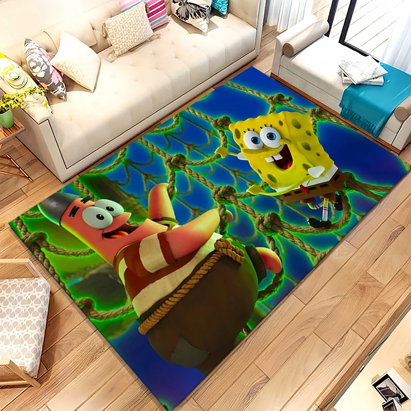 Funny S-SpongeBob Patrick Star Cartoon Living Room Non-Slip Area Rug Soft Carpet for Bedroom Playroom Sofa,Home Decor Doormat
