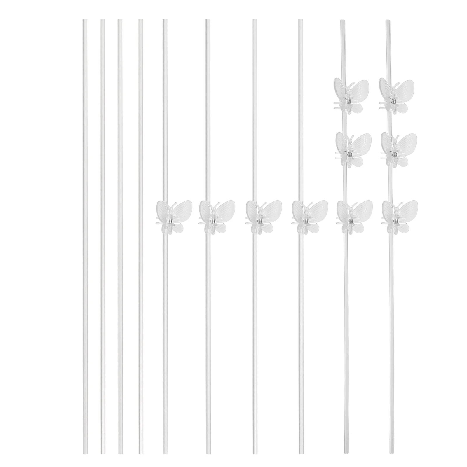 

1 Set Clear Plastic Plant Stake For Vine Climbing Stem Support Sunlight Transparent Weather Resistant Garden Accessory Potted