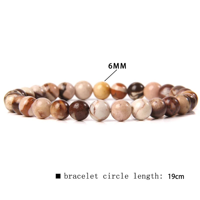 6MM Beads Stretch Bracelets For Women Men Energy Agates Healing Stone Bracelet Elastic Rope Bangles Health Protection Jewelry