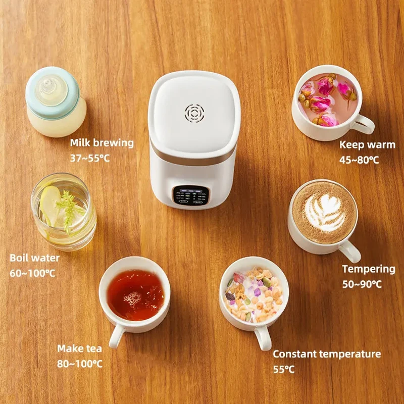 Chaleira Elétrica Inteligente Portátil, Copo de aquecimento multifuncional, Pote de água fervido, Bule de viagem, Temperatura ajustável, 550ml