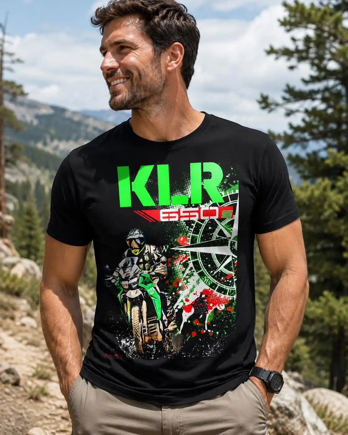 KLR 650 Adventure Motorcycle T Shirt for Dual Sport Riders Rugged Off Road Touring Fan Tee KLR Enthusiasts and Explorers