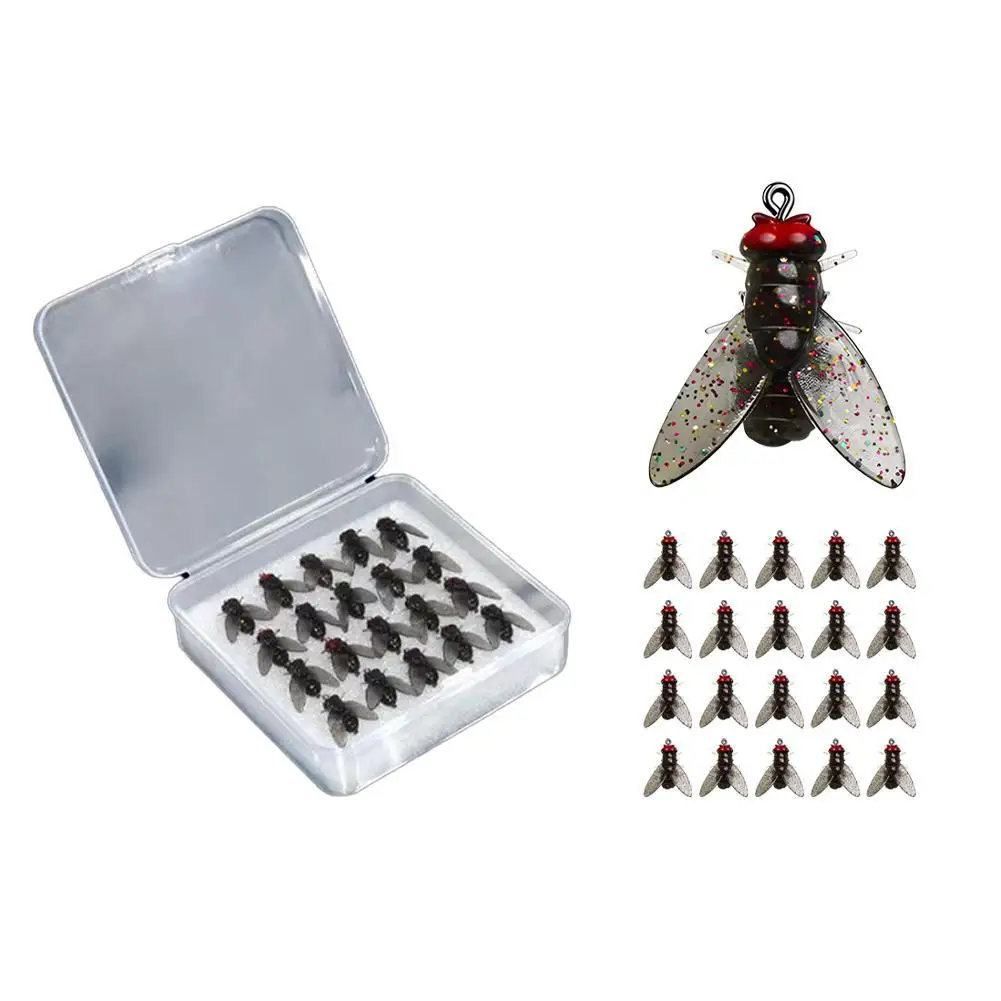 20Pcs Fishing Fly Set Box Dry Wet Nymph Streamers Fly Assortment Salterwater Fishing Lure