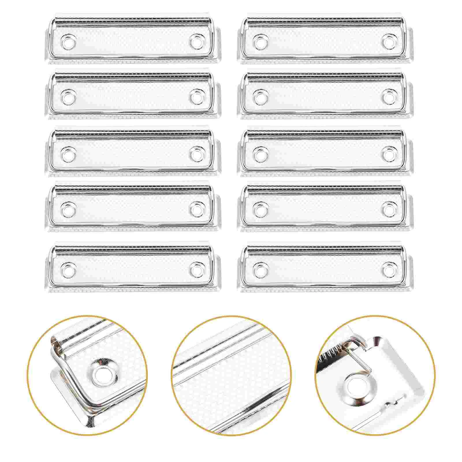 15 Pcs Stationery Plate Holder Writing Board Clips Metal Clipboards to Clamp File Office Iron Paper