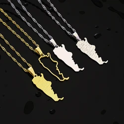 Fashion Argentina Map City Pendant Necklace Stainless Steel Men Women Gold Color Ethnic Maps Jewelry Gift