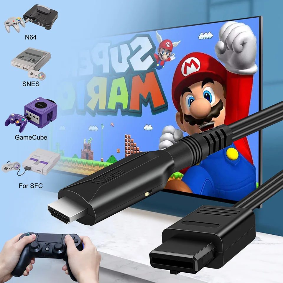 

Переходник N64-HDMI, кабель HDMI для N64/GameCube/SNES, видеокабель 1 м «Папа-папа» 1080P, преобразователь Nintendo64 в HDMI