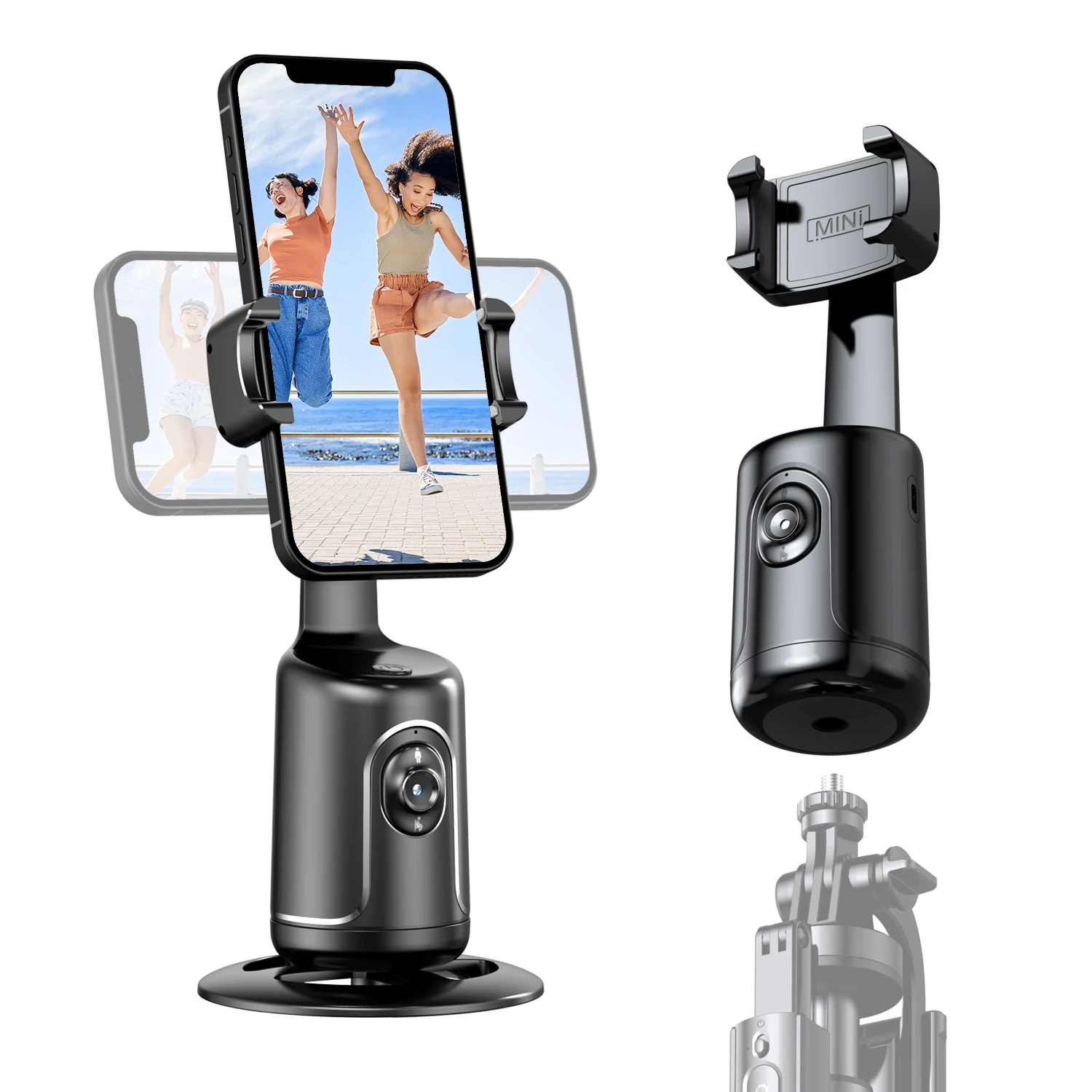 

P01 Auto Face Tracking Gimbal AI Camera Desktop Smart 360 Rotation Phone Holder Stabilizer Stand Monopod For Smartphone Live