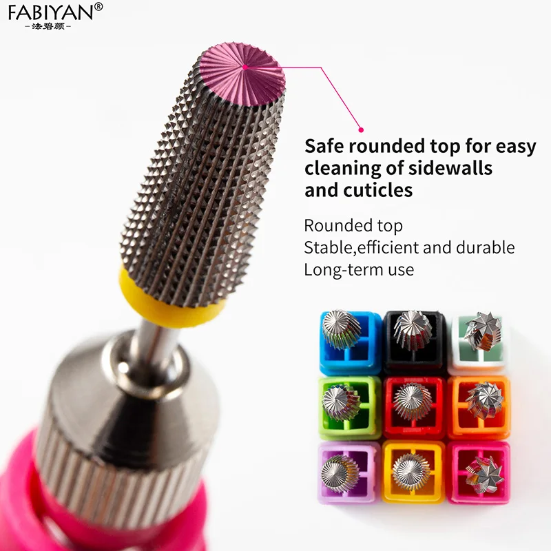 Frese per unghie in acciaio inossidabile da 3/32 pollici Frese a forma di ombrello per manicure Accessorio per trapano elettrico per manicure Strumento per pedicure