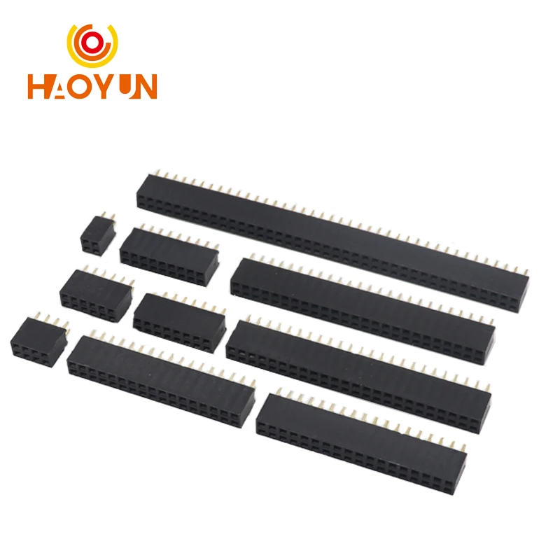 【20-5PCS】2.54mm spacing double row directly inserted into the female seat row female 2*2P/3/4/5/6/7/8/10P/12P/13P/14P/20P/40P