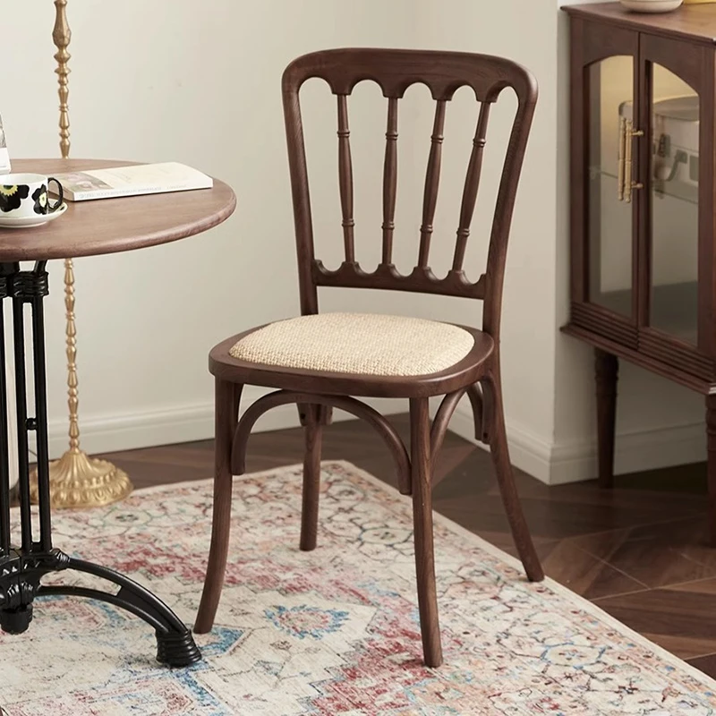 Solid Wood Dining Chair Nordic Retro kitchen Chair Modern Restaurant Dining Armchairs Home Single Person Chairs Home Furniture