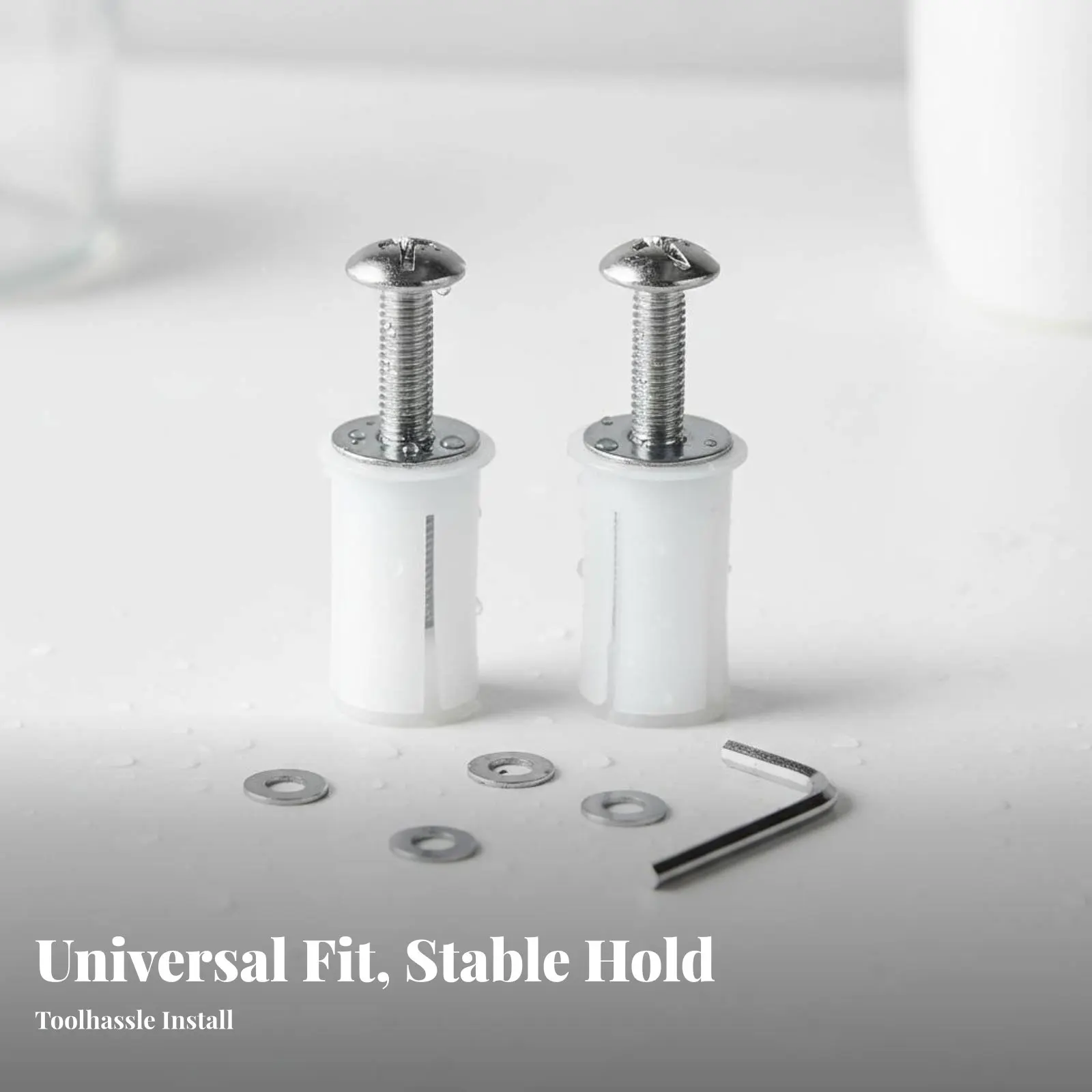 

Toilet Seat Hinge Bolts Universal Fit Seat Cover Mounting Bolts Long-Lasting Quick Release Mechanism for Plumbers, Renters