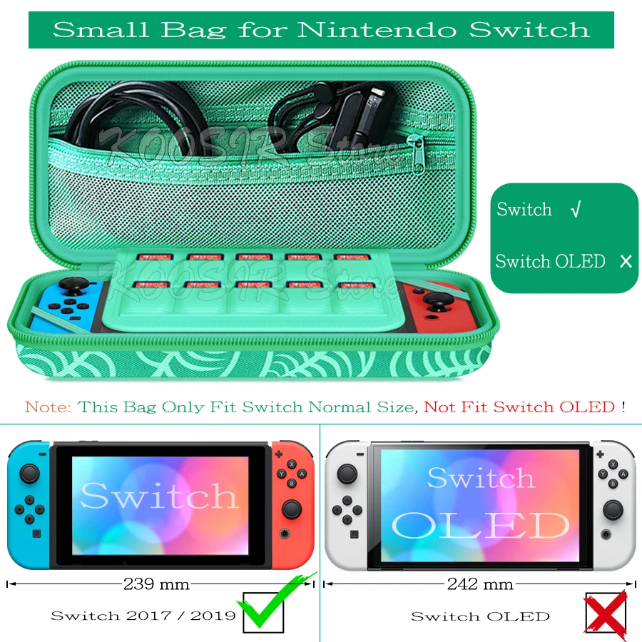 Bolsa de almacenamiento bonita para Nintendo Switch, funda de transporte con tema de Animal Crossing, accesorios para Nintendo Switch, bolsa portátil