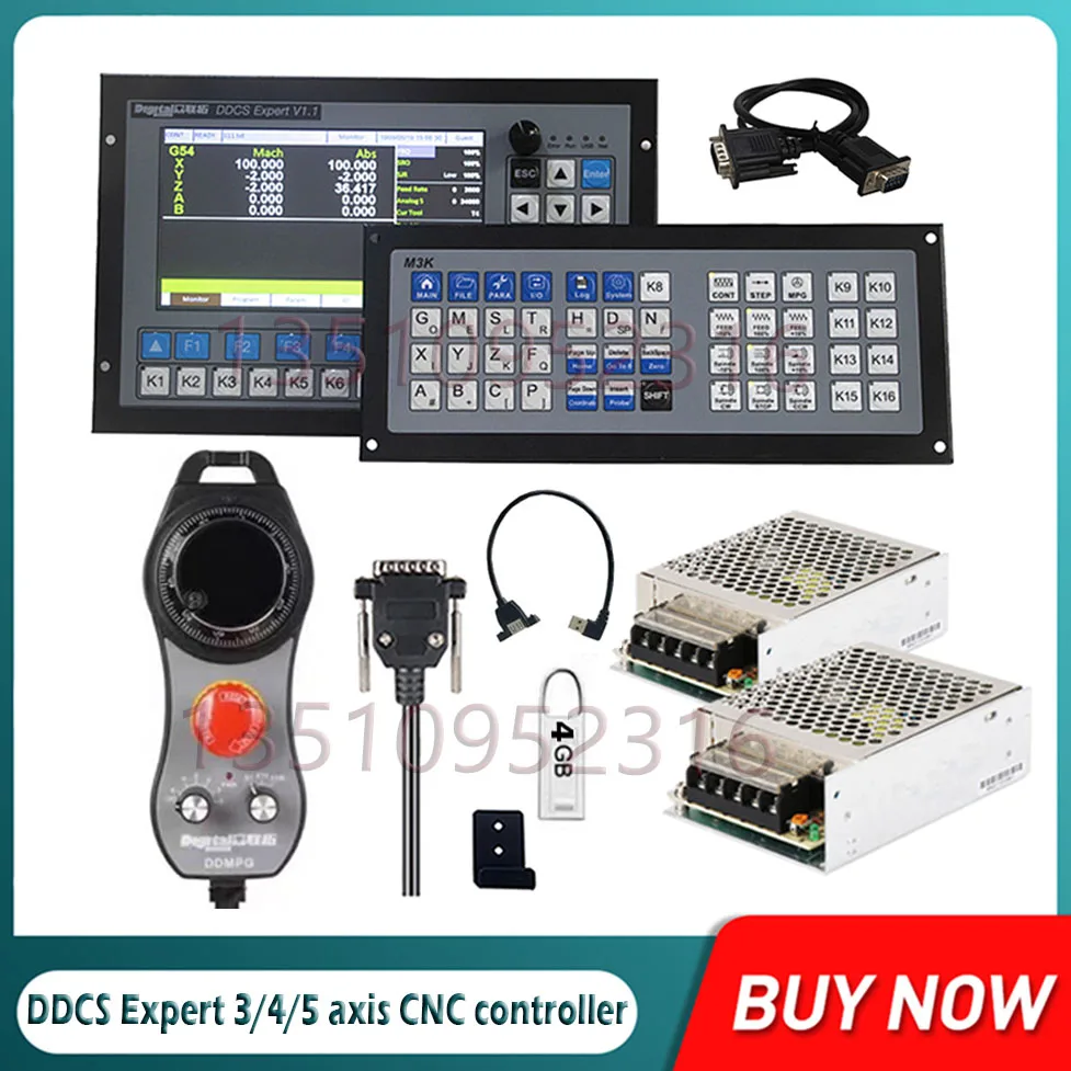 

Ddcs Expert 3/4/5 Axis Atc Controller Kit With Mpg, Keyboard, And Power Supply For Cnc Metal Lathes And Milling Machines