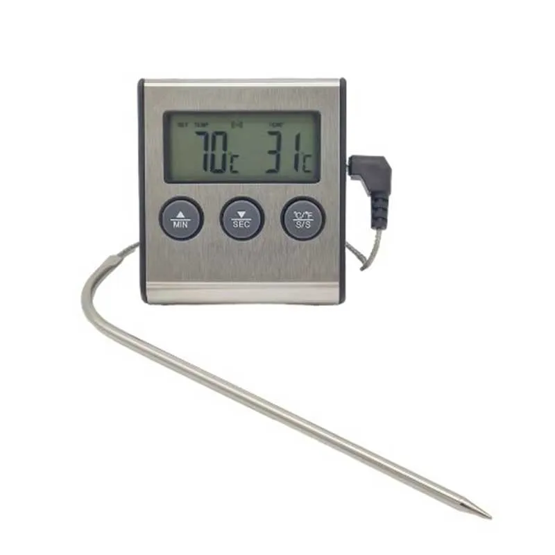 Kitchen Digital Cooking Thermometer Meat Food Temperature for Oven BBQ Grill Timer Function with Probe Heat Meter for Cooking