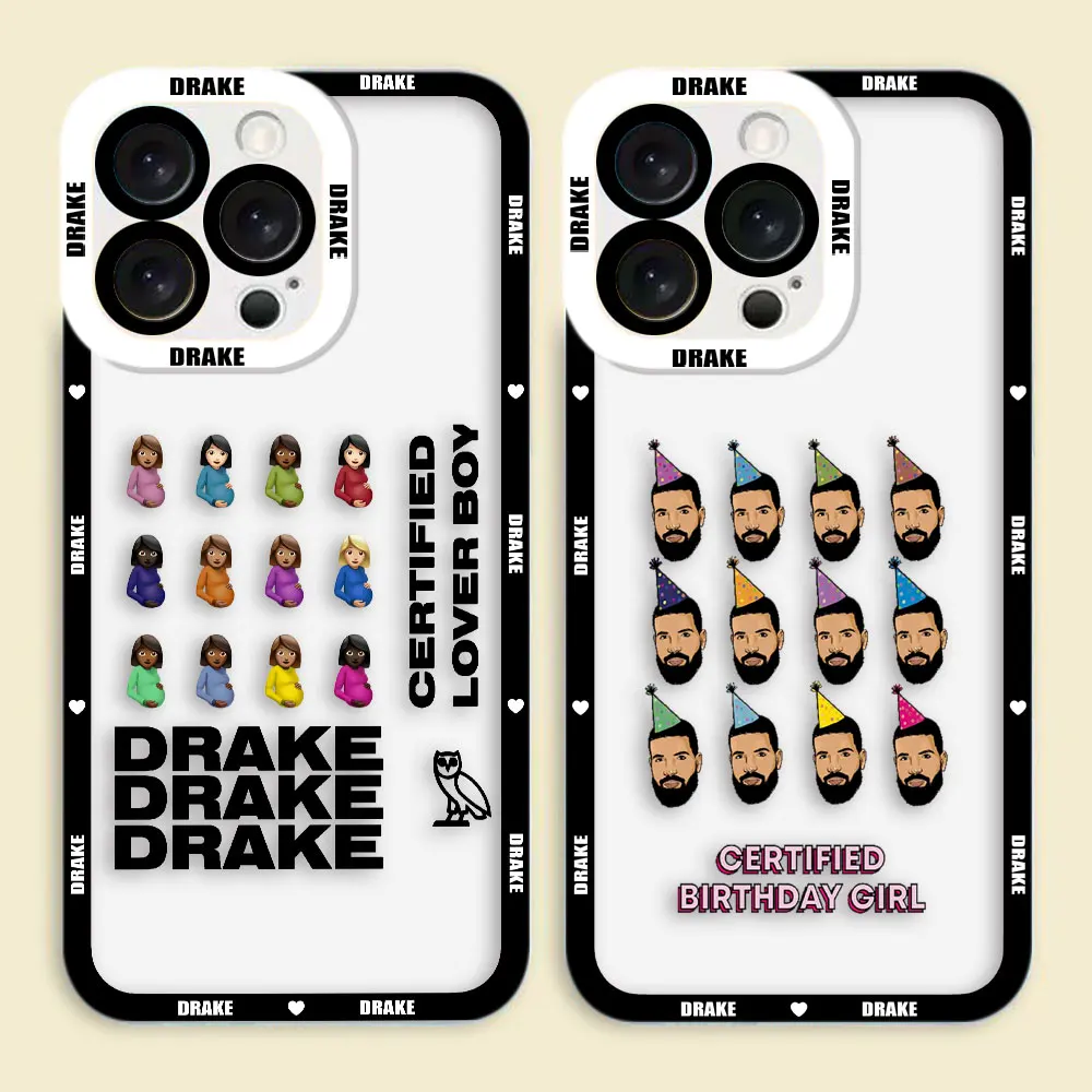 

LoverBoy D-Drake Certified Cover Clear Phone Case For iPhone Apple 17 AIR 16E 16 15 14 12 13 11 Pro Max Plus XR DIY Shell Case