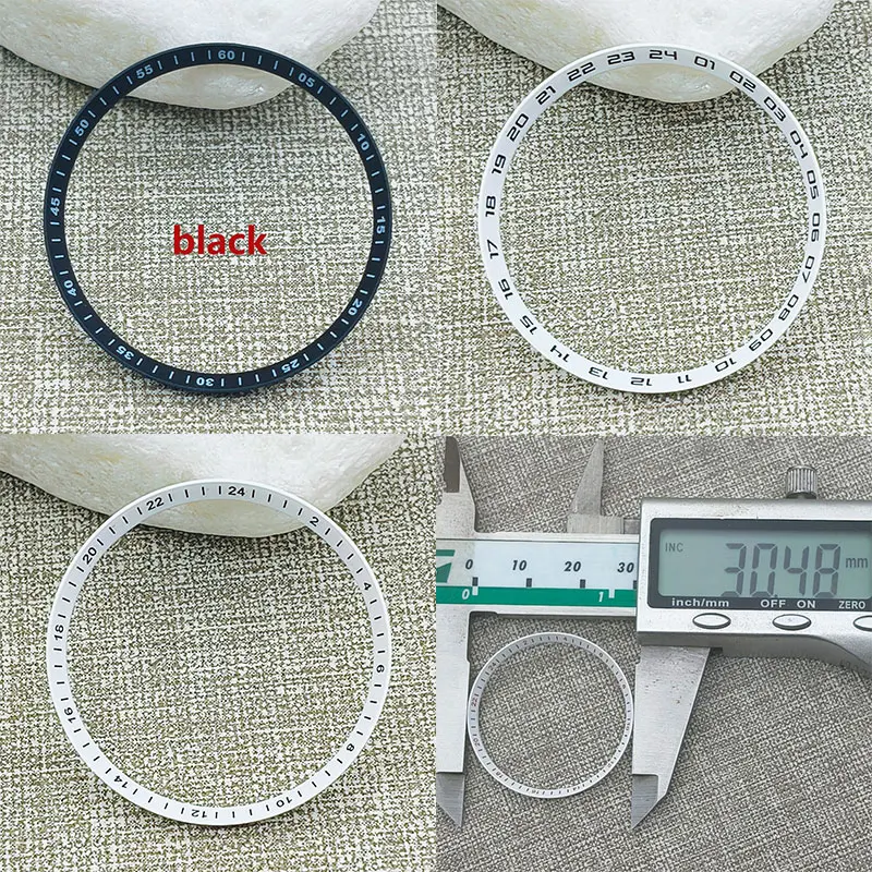 30.5mm SKX007 Watch Chapter Ring Fits SKX007 SKX009 SRPD Watch Case NH35 NH36 Movement Men's Watch Plastic Inner Ring Parts