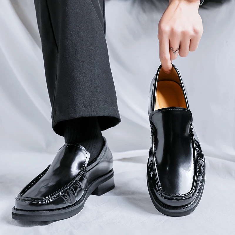 Summer Men Pleated Loafers Are Anti Slip Comfortable Height Increasing Exquisite Daily Commuting Shoes