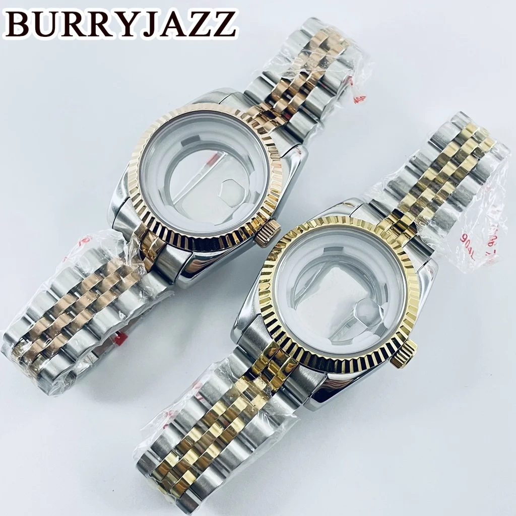 BURRYJAZZ 31 mm NH05 NH06 Uhrengehäuse Silber Roségold Edelstahlgehäuse mit Saphirglas wasserdicht