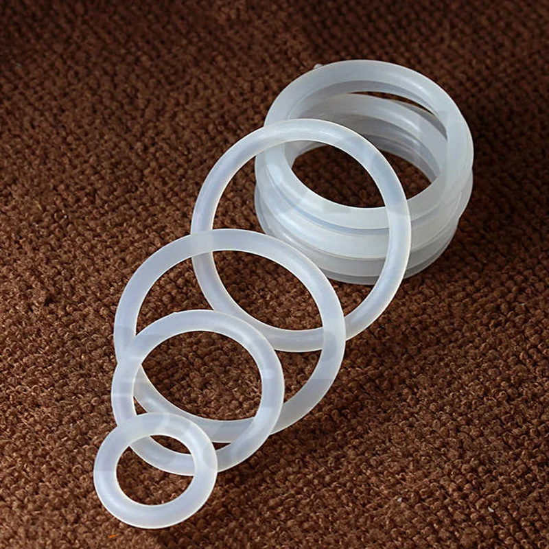 10pcs VMQ O แหวนปะเก็นความหนา 2/3/4 มม.สีขาวเครื่องซักผ้ากันน้ํารอบ O รูปร่างซิลิโคนแหวนเกรดอาหาร
