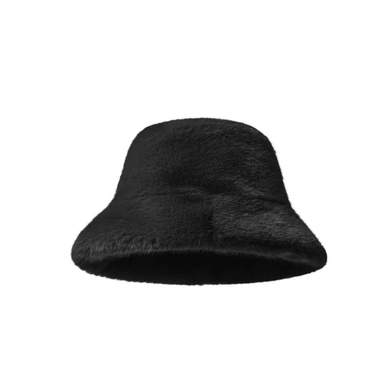 Winter Windproof Warm Women's Fashion Solid Color Plush Hat Bucket Cap Fluffy Fisherman's Hat Ear Protection Cap Panama Caps image 5