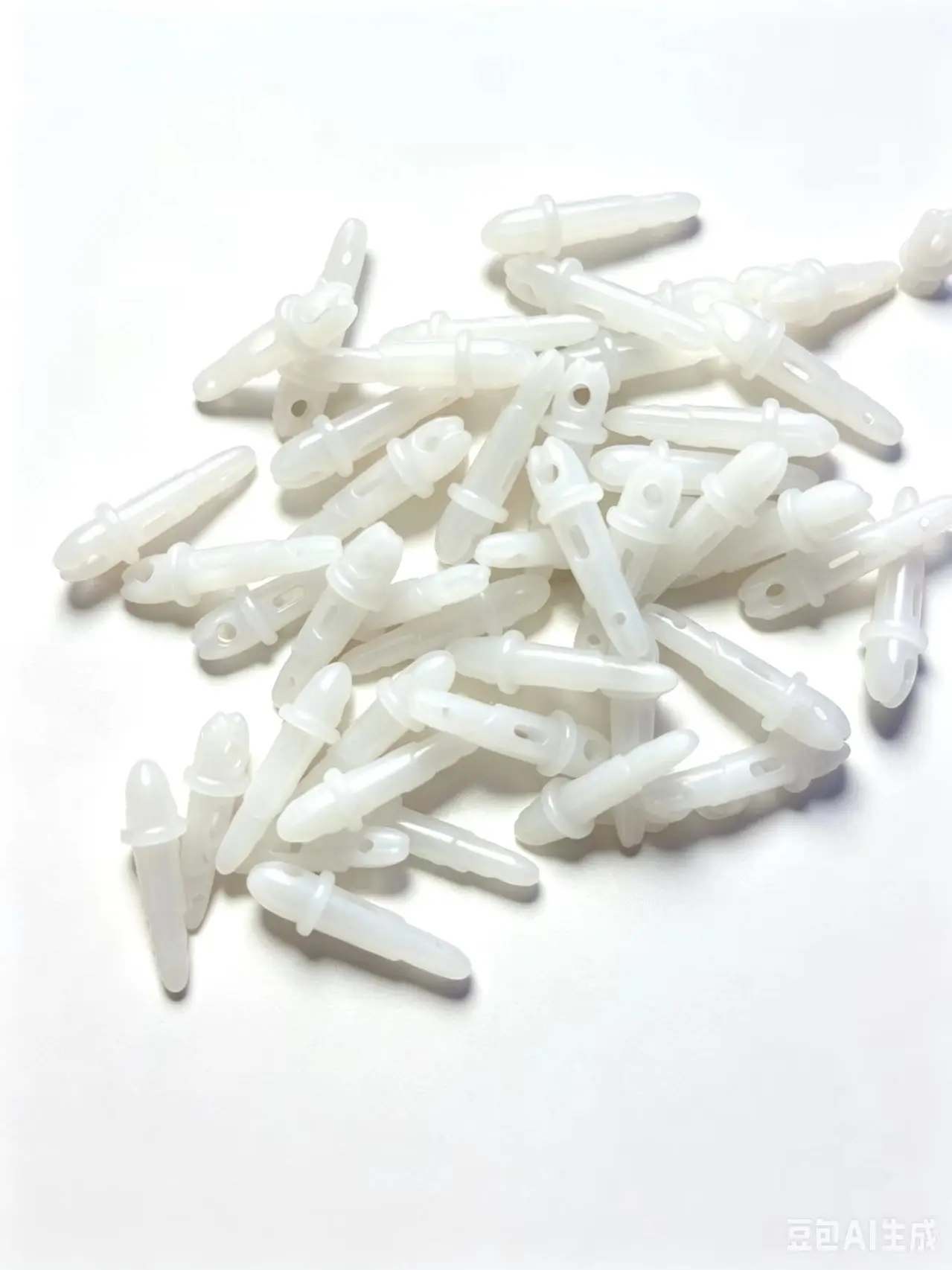 100PCS White Round Plastic Slide Parts Snapper Silicone Skirts and Rubber Tie Fixed Parts Saltwater Fishing Lure Accessories