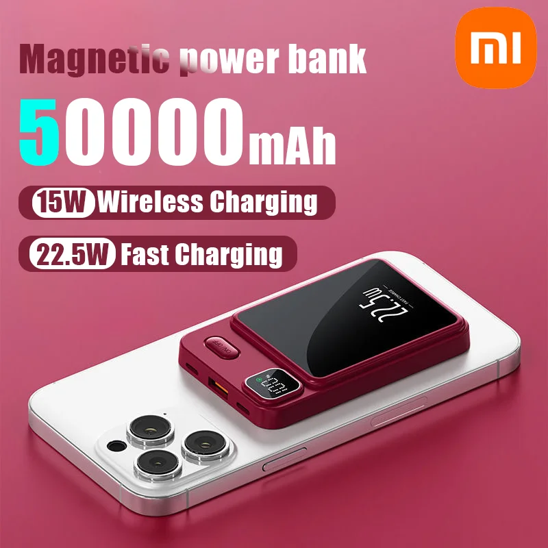 

Xiaomi 50000mAh Magnetic Wireless Charger Power Bank Qi Portable Thin Fast Charging PowerBank For iPhone Xiaomi Lenovo