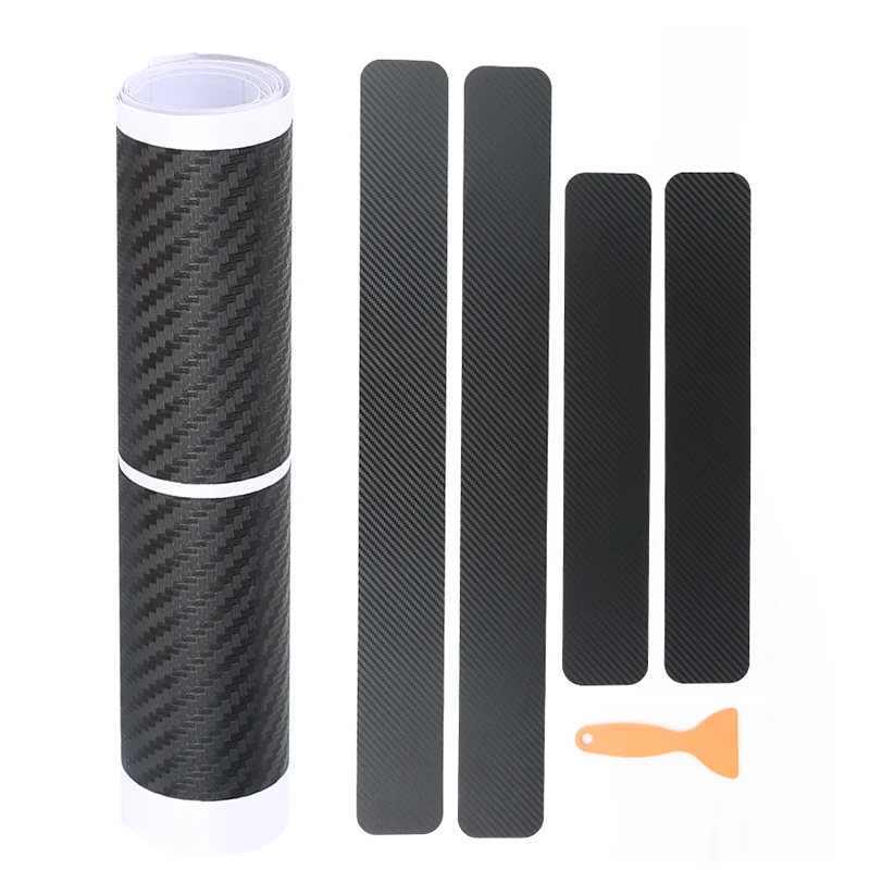 3D Carbon Fiber Car Sticker Waterproof Paste Protector Strip Auto Door Sill Side Mirror Anti Scratch Film