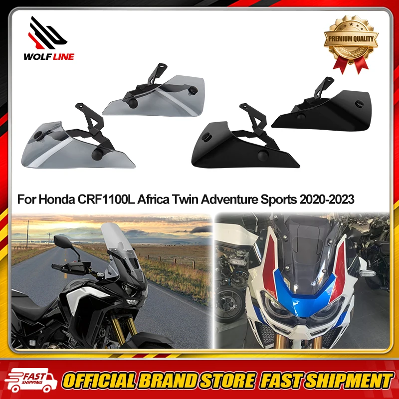 WOLFLINE Motorcycle Front Side Windshield For Honda CRF 1100 L Africa Twin Adventure Sports 2020 2021-2023 Windscreen Handshield