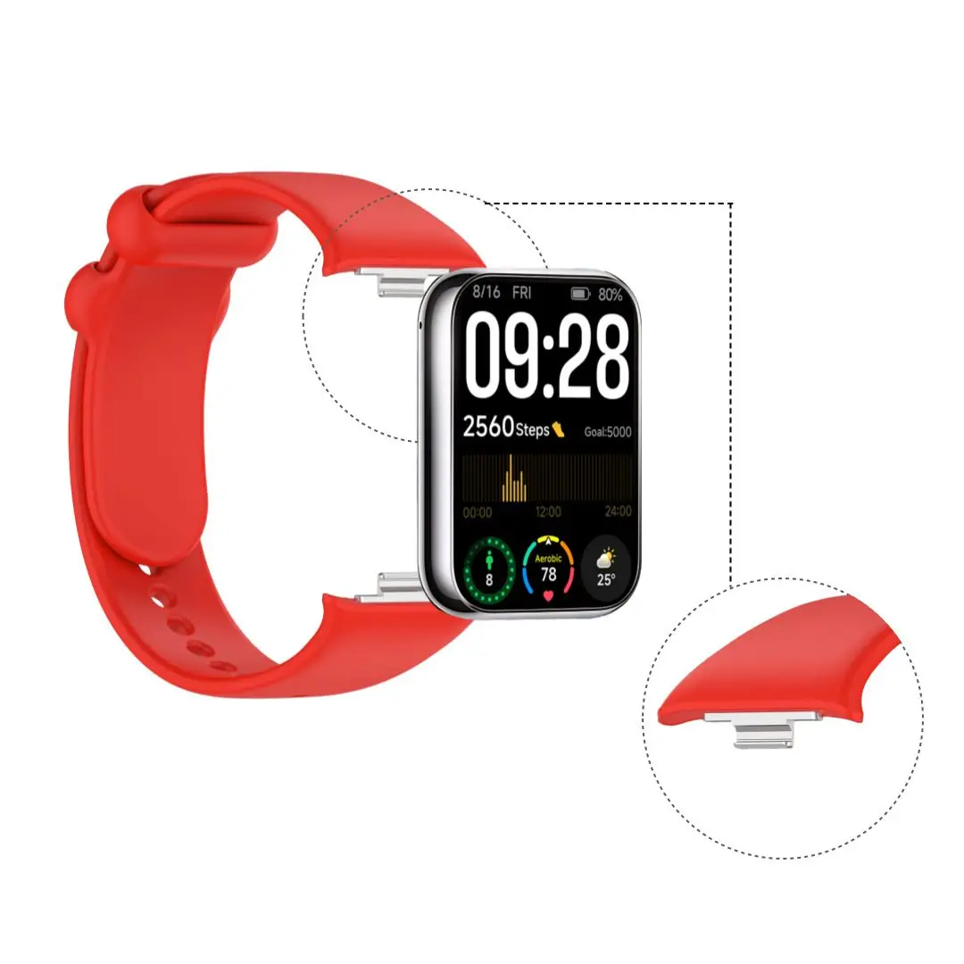 متوافق مع Xiaomi Mi Band 8 9 Pro مع حزام السيليكون بإبزيم أساسي Pro