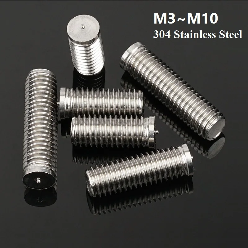 M3 M4 M5 M6 M8 M10 304 Stainless Steel Headless Spot Welding Screw Solder Point Bolt Weld Stud