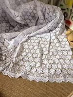 New Style Beauty Pure White African Water Soluble Lace Fabric With Sequins 2026 Nigerian Guipure Cord Mesh Lace Fabric Sewing