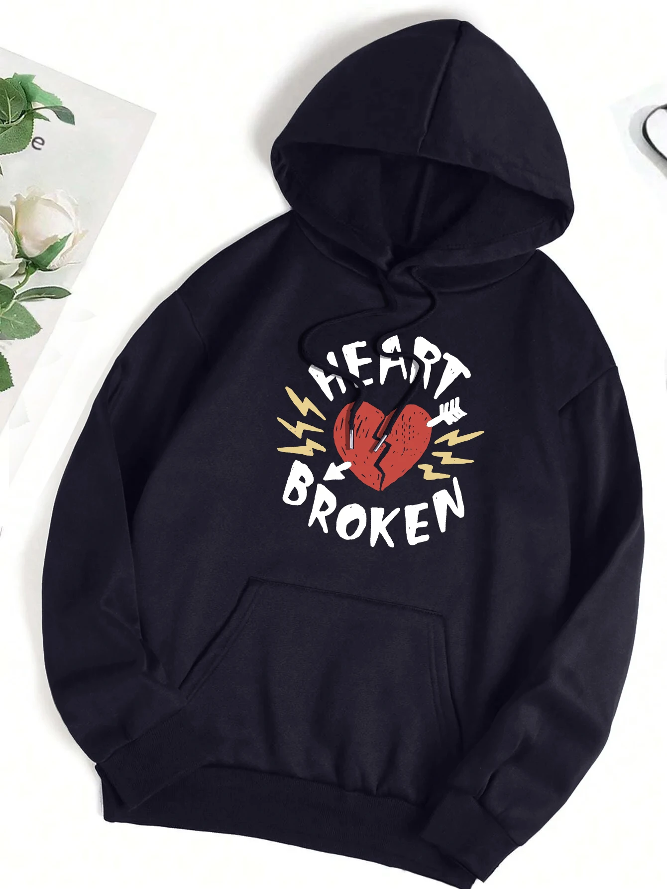

Arrow Make Heart Broken Printing Women Hoodie Fleece Loose Pullovers Autumn Casual Clothes Hip Hop Woman Crewneck Tracksuit