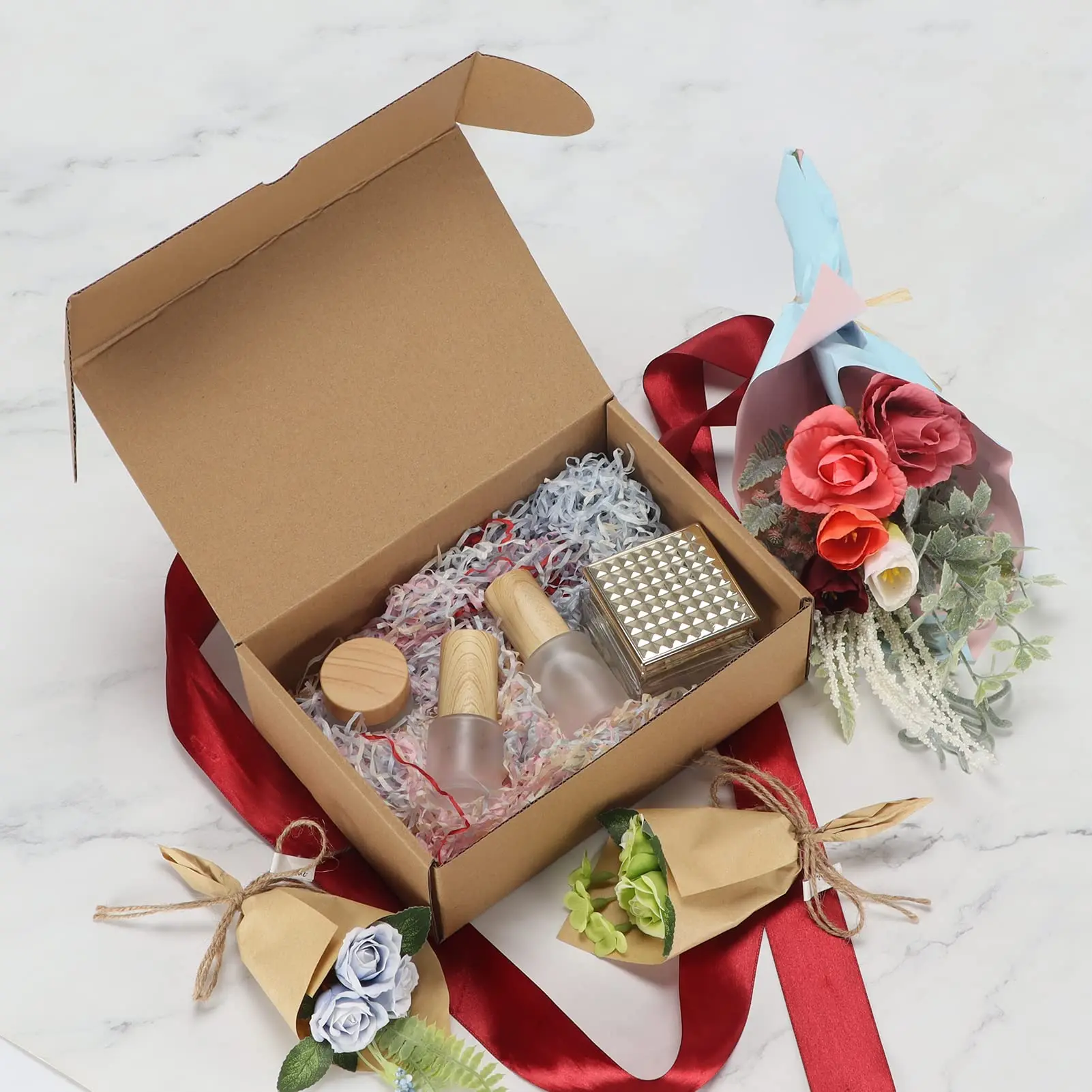 10PCS Small Shipping Boxes Cardboard Packaging Boxes with Lids for Small Business Soap Packaging Kraft Paper Gifts Box