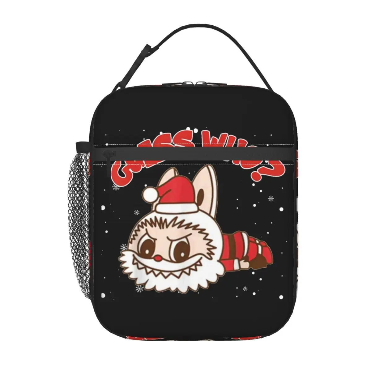 Xmas Santa Labubu For Kids Xmas Gift Thermal Insulated Lunch Bag for School Reusable Food Bag Container Cooler Thermal Lunch Box