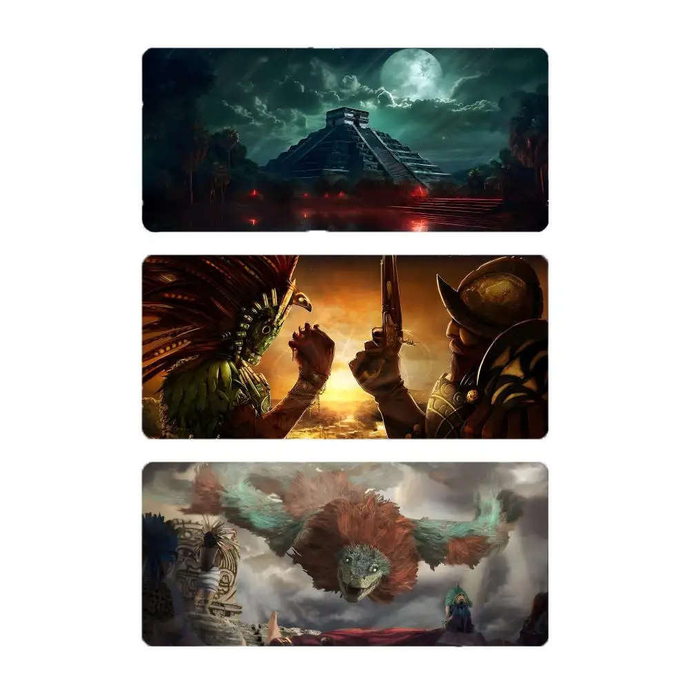 mythology ancient M-Mayan Civilization Mouse Pad Mousepad Large Gaming LockEdge Thickened PC Table Desk Mat