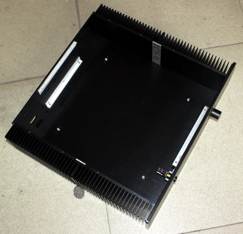 WA43 czarny wszystkie aluminiowe podwozie wzmacniacz Audio klasy obudowa wzmacniacza/obudowa wzmacniacza/obudowa/pudełko DIY (463*110*412mm)