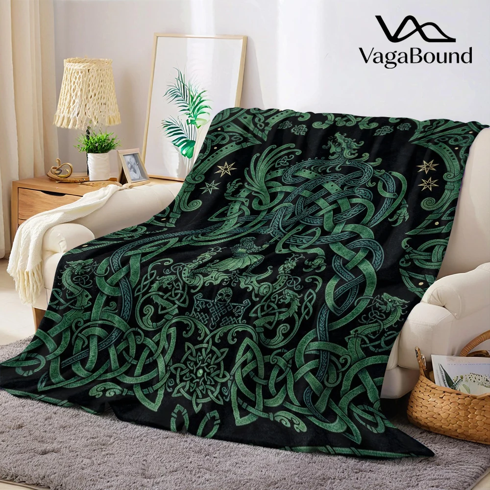 Celtic Knot Dragon Flannel Blanket Warm Soft Halloween Christmas All-Season Couch Decorative Cozy Warm Gift