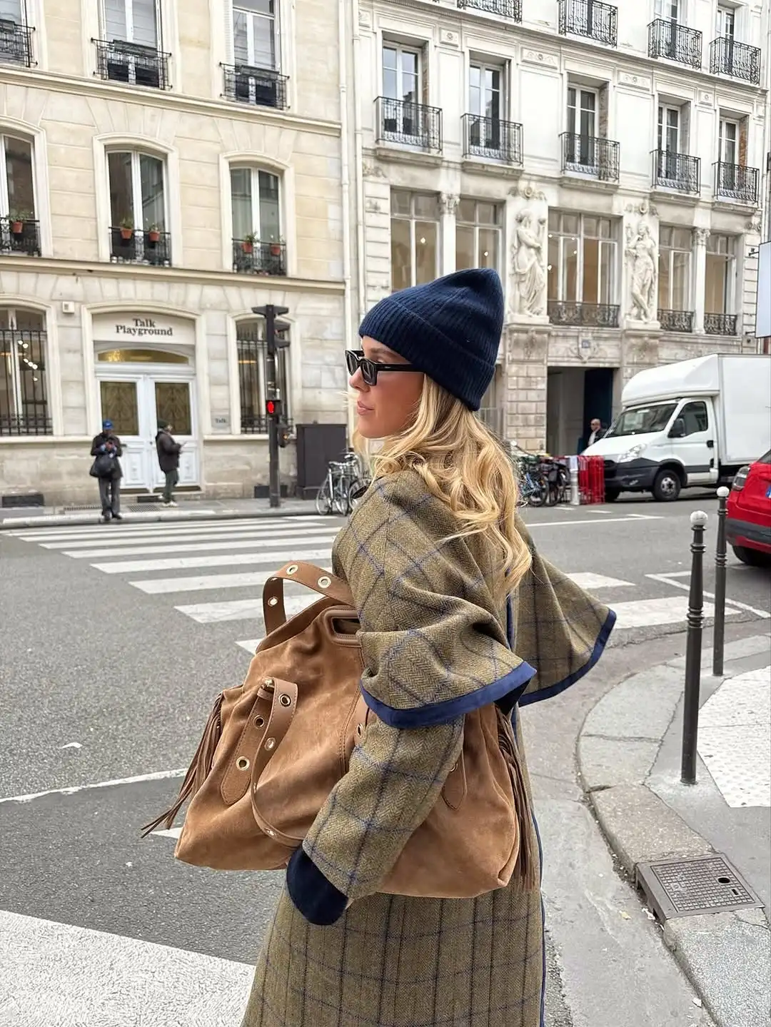 

Свободное длинное пальто для женщин, повседневная верхняя одежда в британском стиле, шерстяное пальто в клетку с лацканами, женское пальто-шаль с длинными рукавами, двубортное