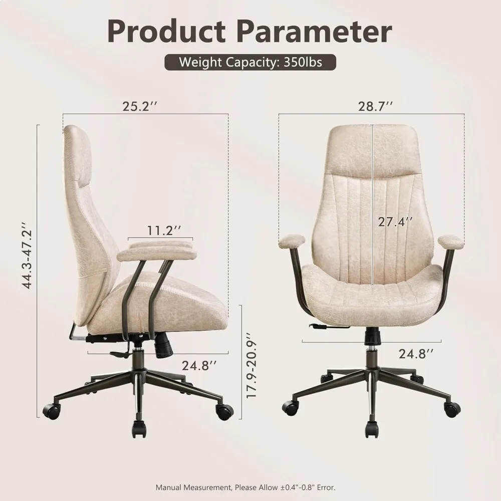 كرسي دوار مريح عالي الظهر مع دعم قطني لمكتب المكتب الحديث، كرسي كمبيوتر تنفيذي على عجلات #2