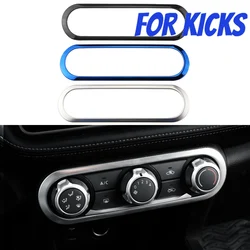 Stainless Steel Car Air Panel Decoration Circle Trim for Nissan Kicks 2017 - 2021 AC Knob Panel Cover Sticker Accessories