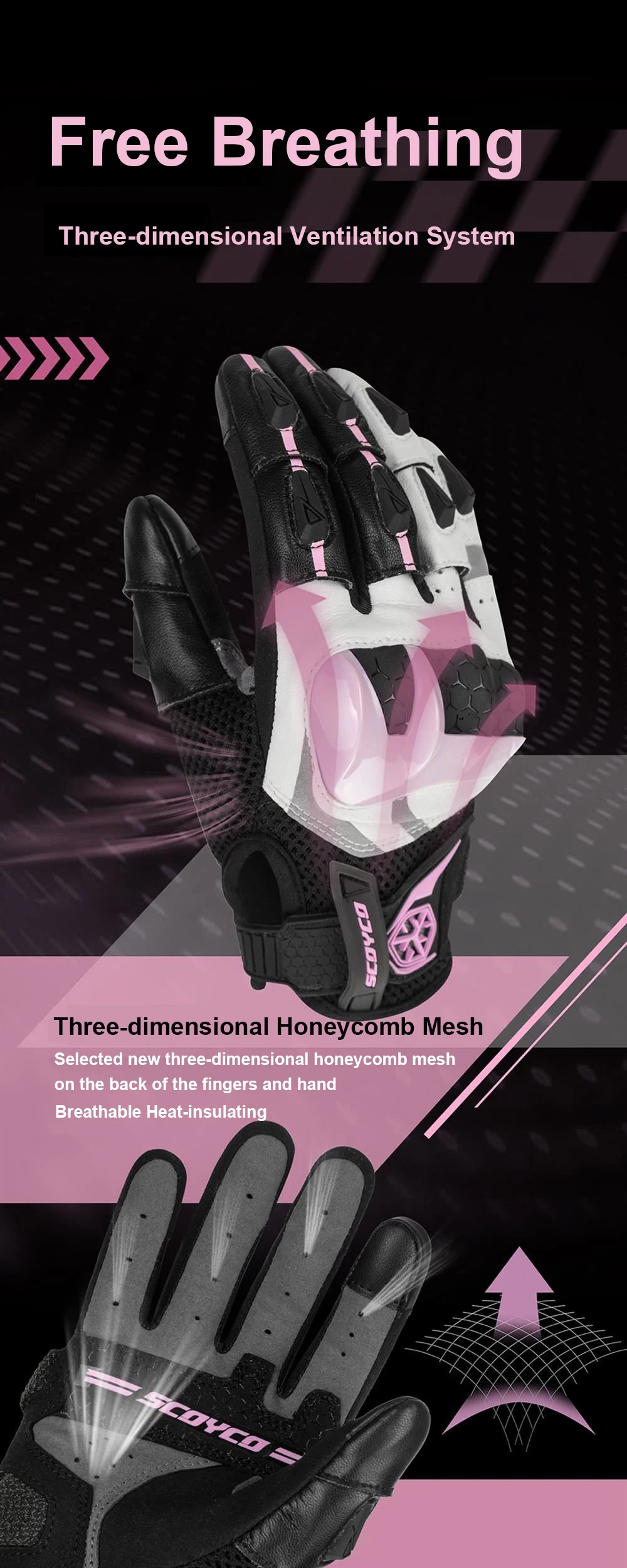 SCOYCO Motorrad Handschuhe Männer Frauen Sommer Atmungsaktive Anti-herbst Luva Motocross Reiten Handschuhe Wasserdichte Moto Touchscreen Guantes – Detail 5