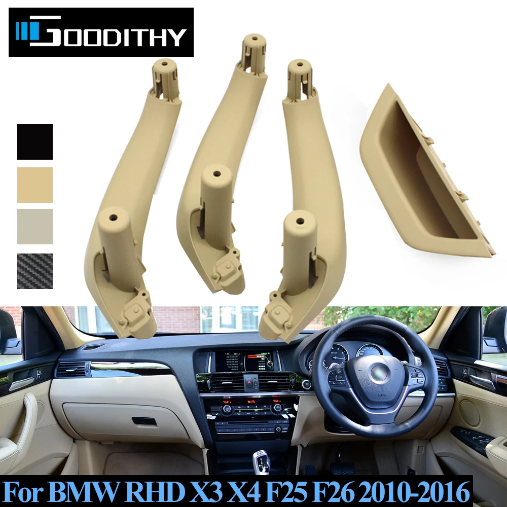 

RHD Car Auto Interior Inner Door Pull Handle Armrest Panel Cover Trim For BMW X3 X4 F25 F26 2010-2016