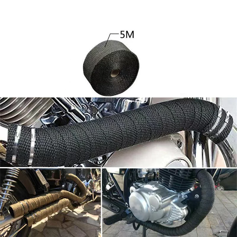 

5M Exhaust Pipe Manifold Header Heat Wrap Resistant Downpipe 4 Stainless Steel Ties Motorcycle Exhaust Accessories