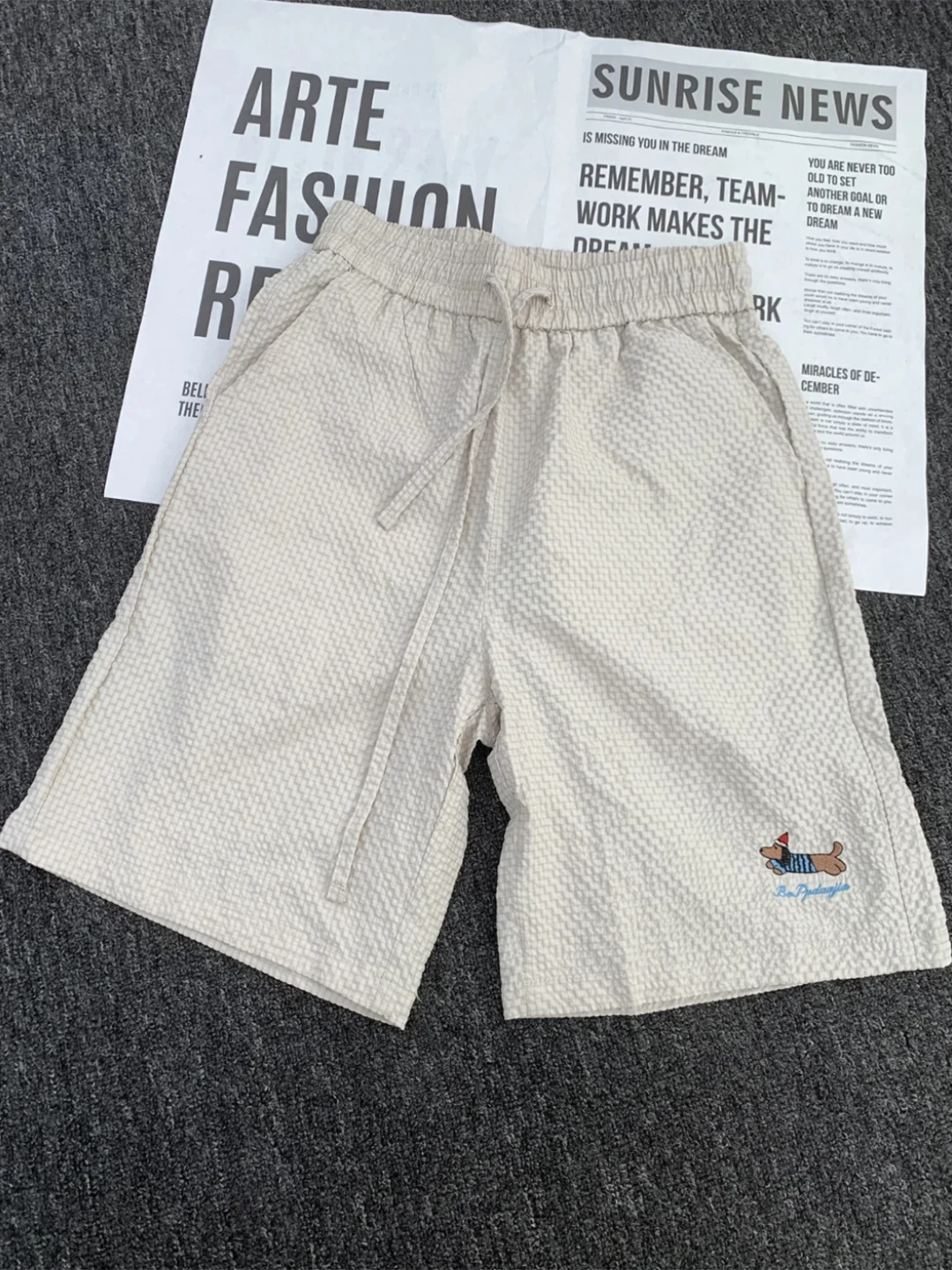 

Ice Silk Embroidered orts Men's Summer Thin Qui Dry Casual Sport Five-Quarter Length Straight Leg Loose Fit Youth Faion